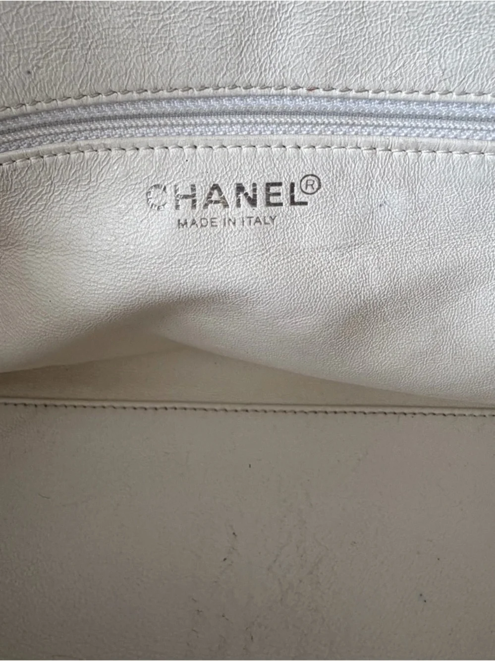 Chanel Sports Line Quilted Logo Bowler Bag Grey Canvas White Leather Trim